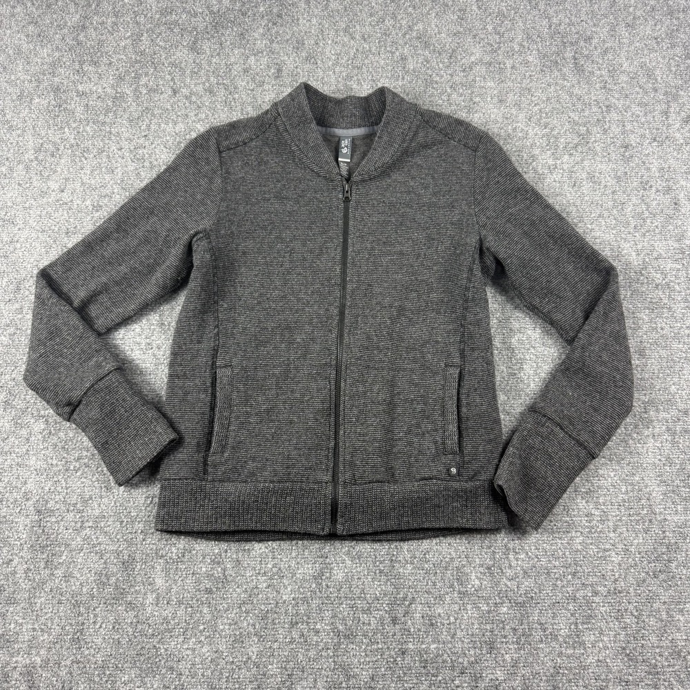 Mountain Hardwear Jacket Womens‎ Small Gray Full Zip Sarafin Bomber Wool Blend